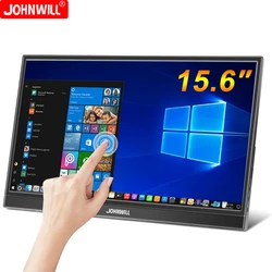 Monitor de computador portátil LCD Touch Screen, 15.6 Polegada, FHD, IPS, USB-C, HDMI, monitor para laptop, telefone, Xbox, CCTV, câmera, PS4, 1080P