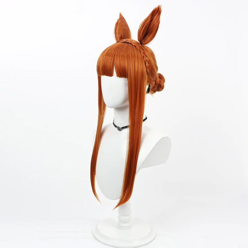 Game Uma Musume Pretty Derby Silence Suzuka Cosplay Wig Ears Tail Halloween Costume Prop Synthetic Hair Heat Resistant Fiber