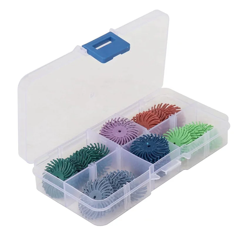 BHBD-66 PCS 1 Inch Radial Bristle Disc Kit As Shown Plastic Detail Abrasive Brush For Jewelry Wood Polishing