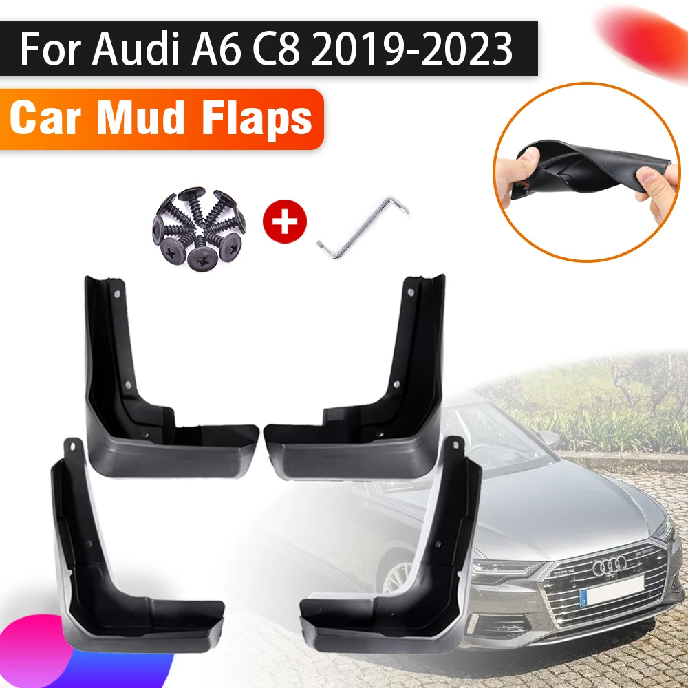 

4X Car Mudguards For Audi A6 C8 Accessories 2019 2020 2021 2022 2023 Auto Baffle Splash Guard Front Rear Fenders Car Accessories