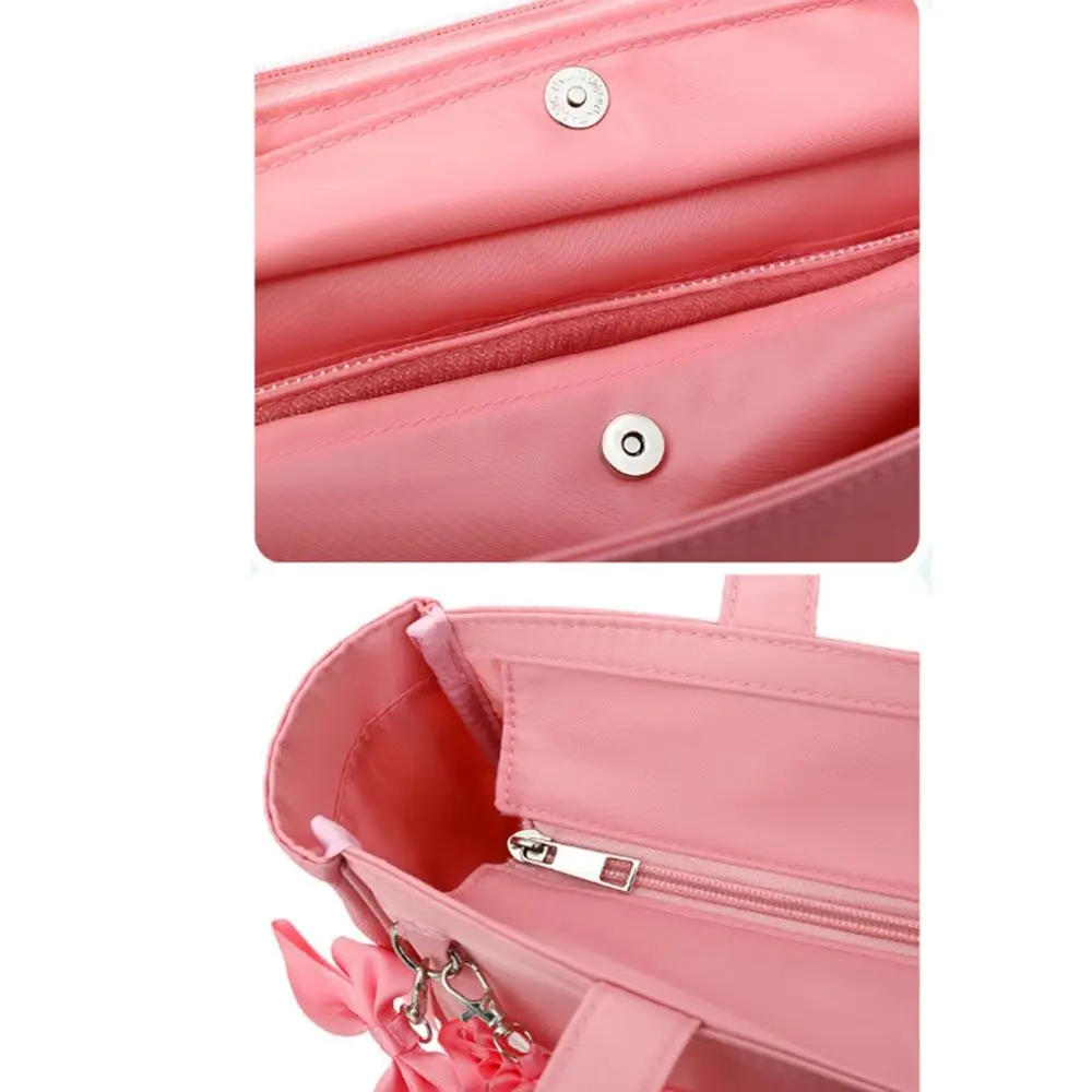 

Cute Large Capacity Bow Ita Shoulder Bag Sweet Clear Transparent Pocket Itabag Japanese Style Badge Display Shoulder Bag Girl