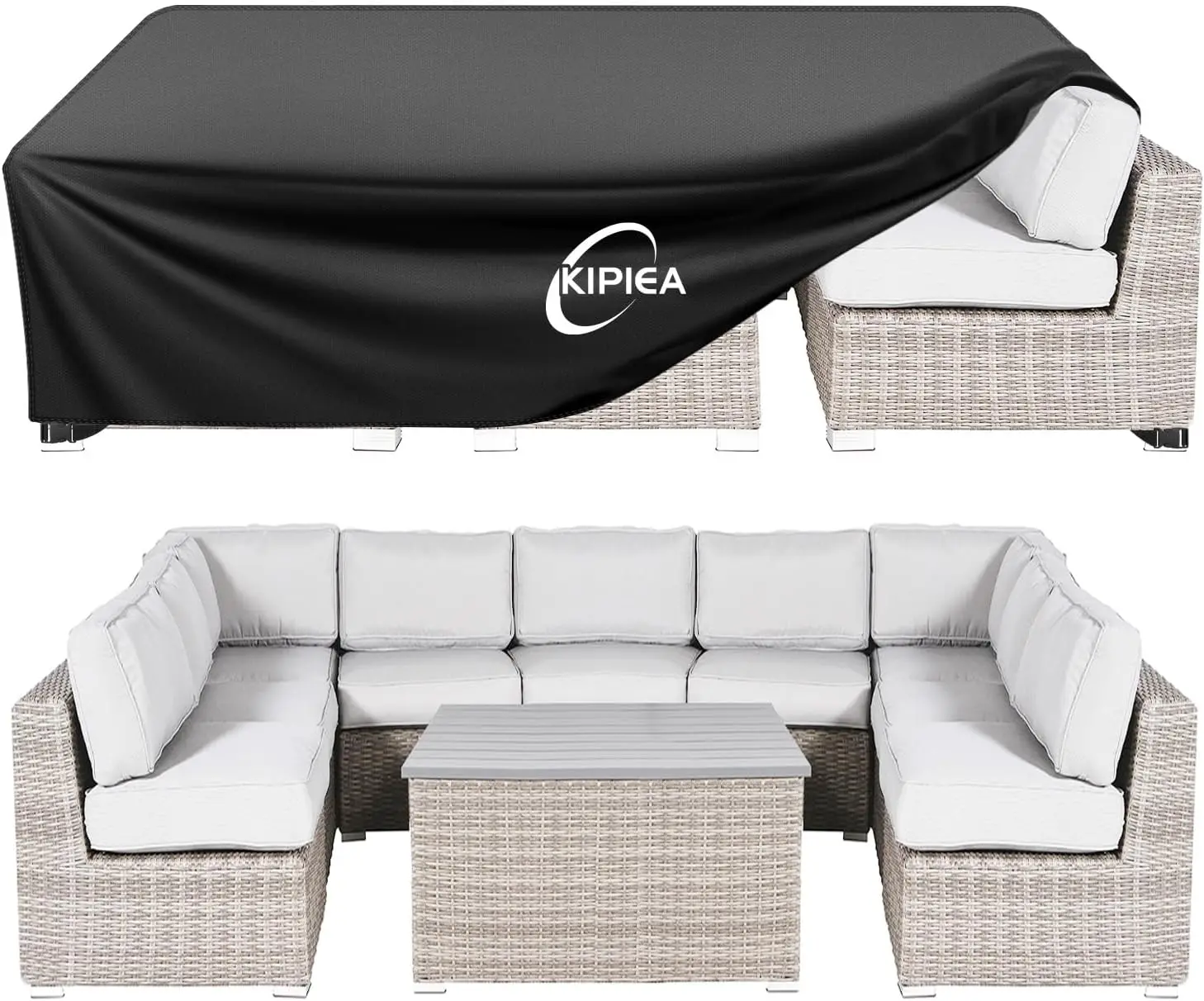 

Водонепроницаемые чехлы для уличной мебели для столов и стульев, прочная защита от ультрафиолета с ветрозащитными ремнями (98 x 98 x 28 дюймов)