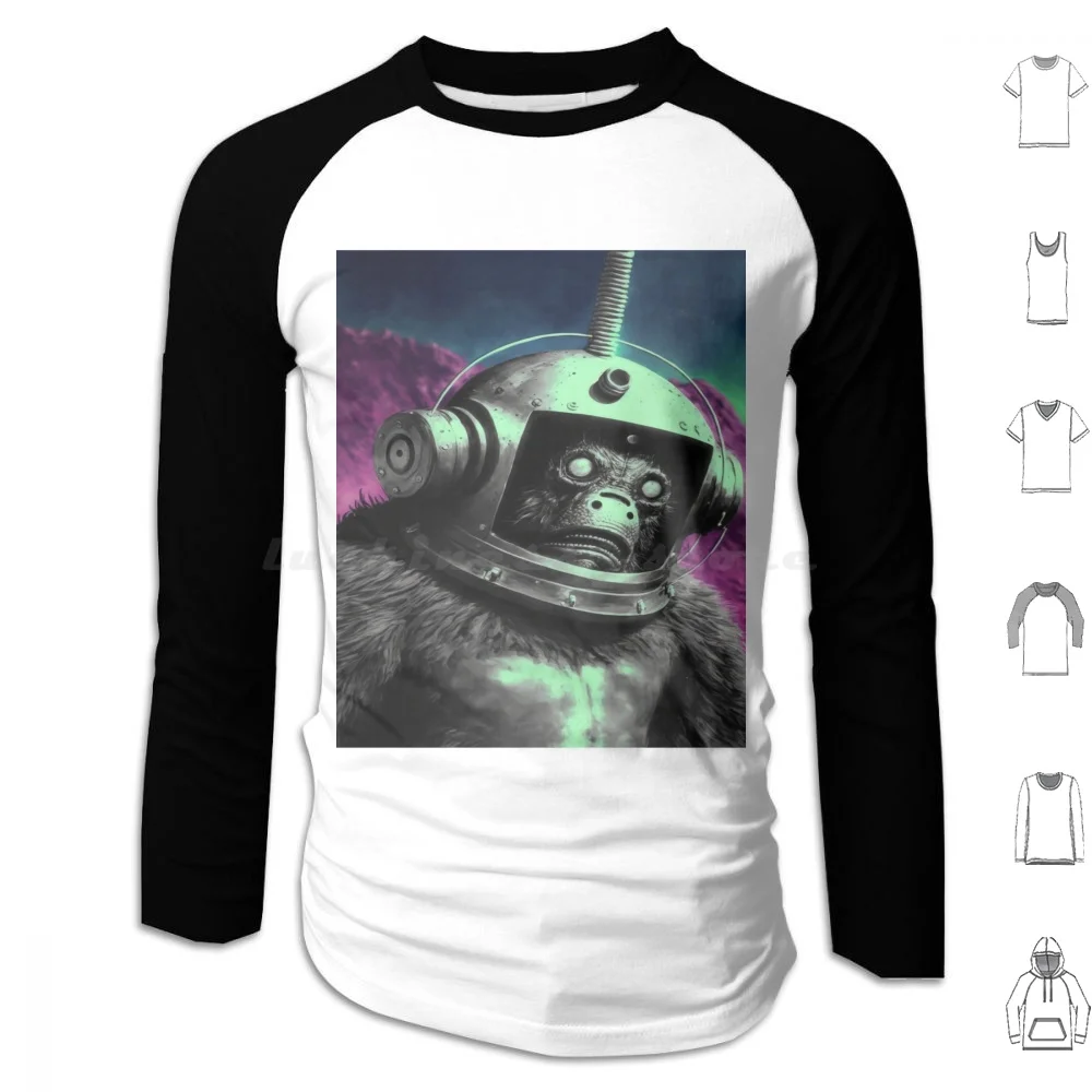 

Space Gorilla : Intergalactic Explorer Hoodie cotton Long Sleeve Space Gorilla Explorer Intergalactic Helmet Sci Fi