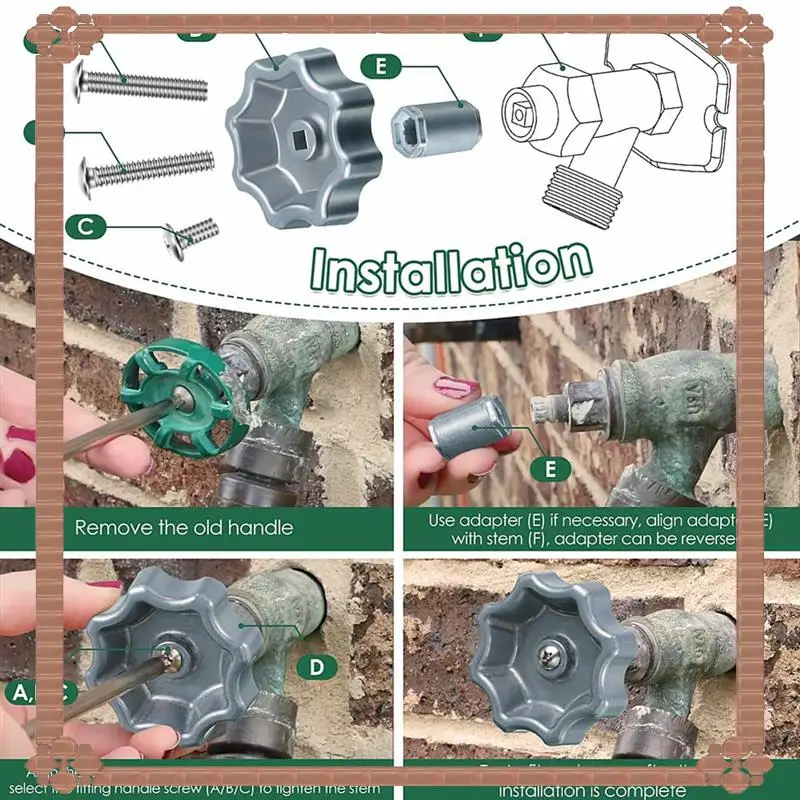 

24-Hour Delivery For Danco 10006 Hose Bib Compatible 2 Pack Outdoor Faucet Water Spigot Handle With Adapter And Screws