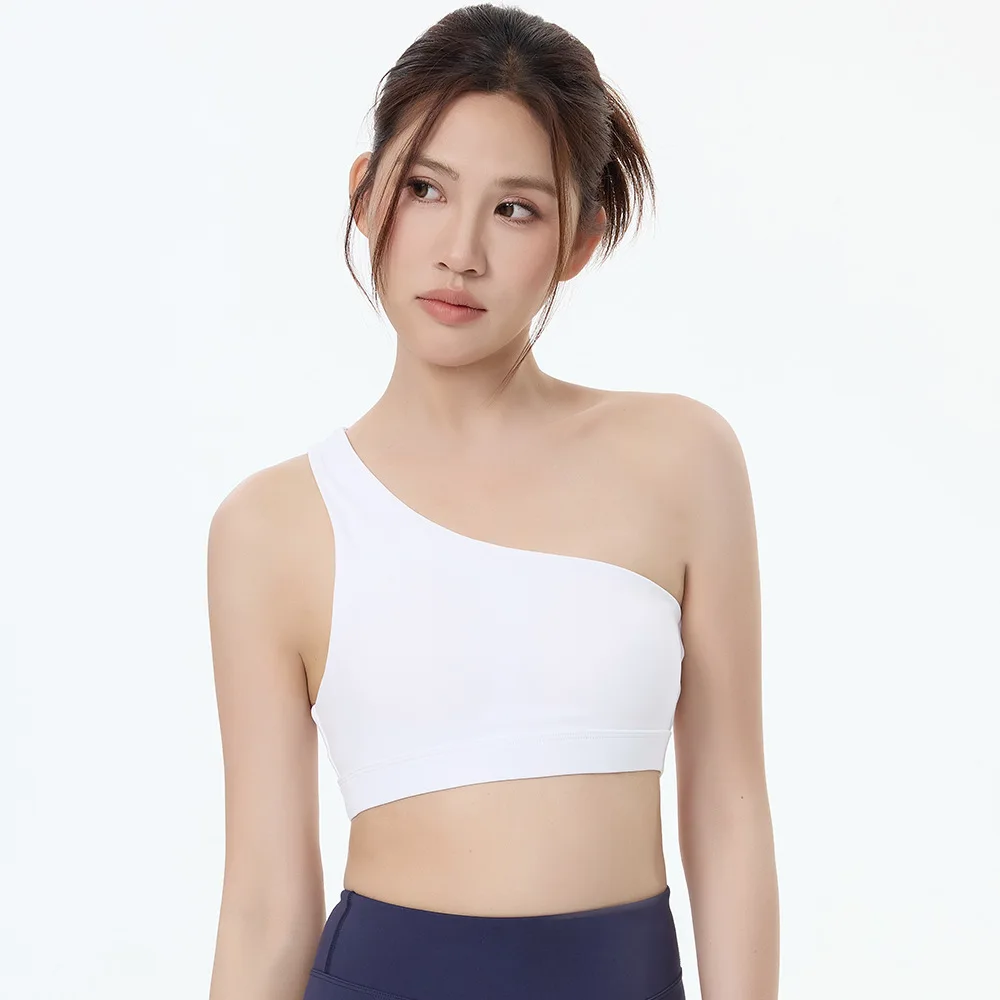 Women Sports Bra Push Up Fitness Bra One Shoulder Shockproof Yoga Bra Yoga Running Bra Sexy Vest Female Stretch Sports Underwear