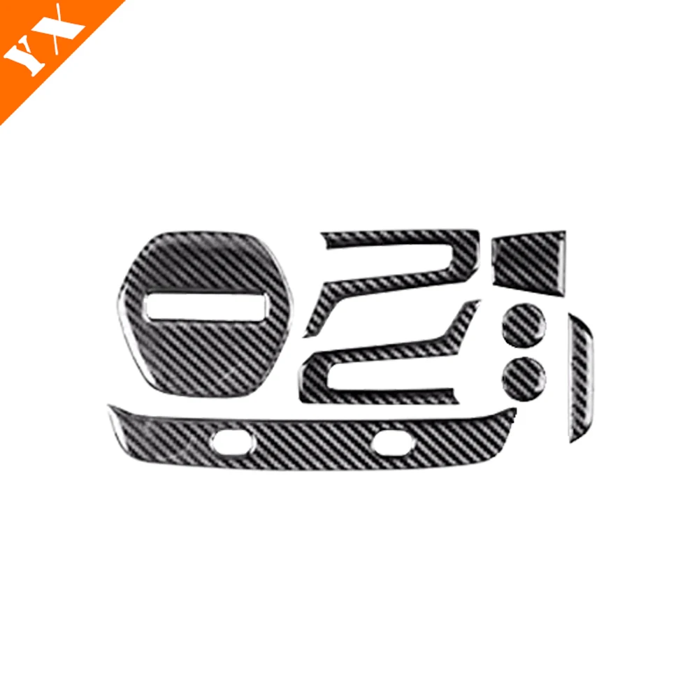 لشاومي SU7 برو ماكس اكسسوارات جديد ألياف الكربون عجلة توجيه سيارة زر ملصق الطوارئ التبديل الخلفي مسند الذراع صندوق زر