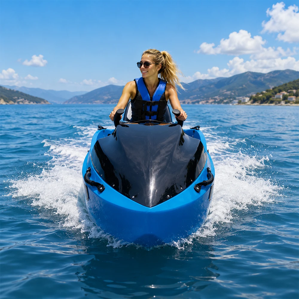 Factory Direct High Performance Fiberglass Electric Kart Boat Mini Jet Ski Boat for Water Park and Rental Business
