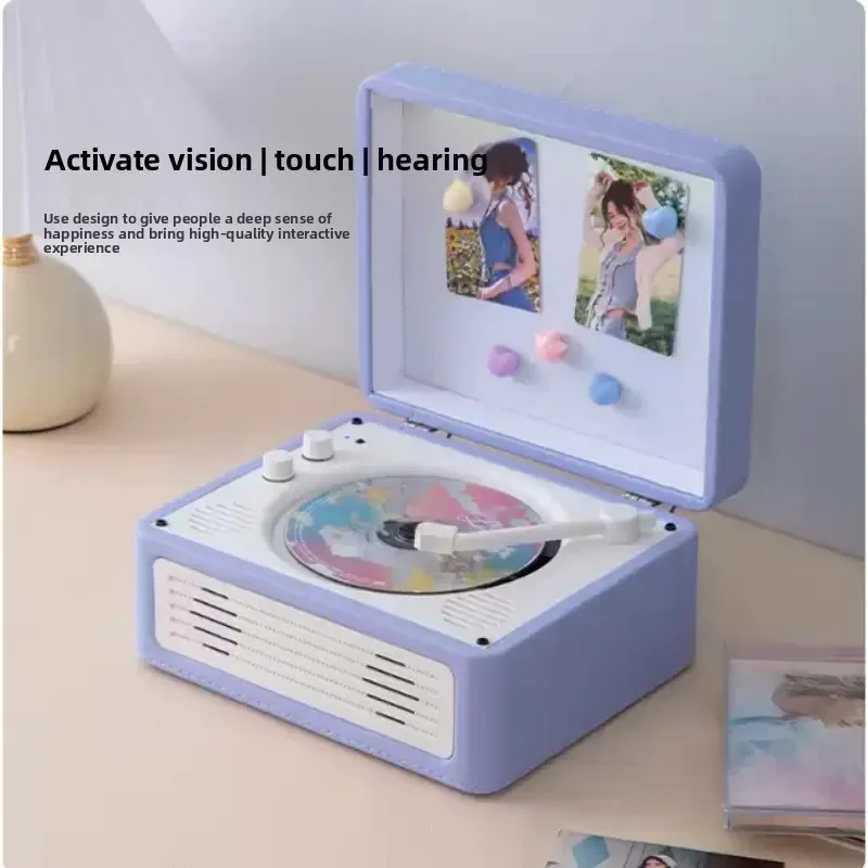 New Retro CD Player Bluetooth Stereo All-in-one Music Album Player Home Desktop Audio Record Player Support CD Playback