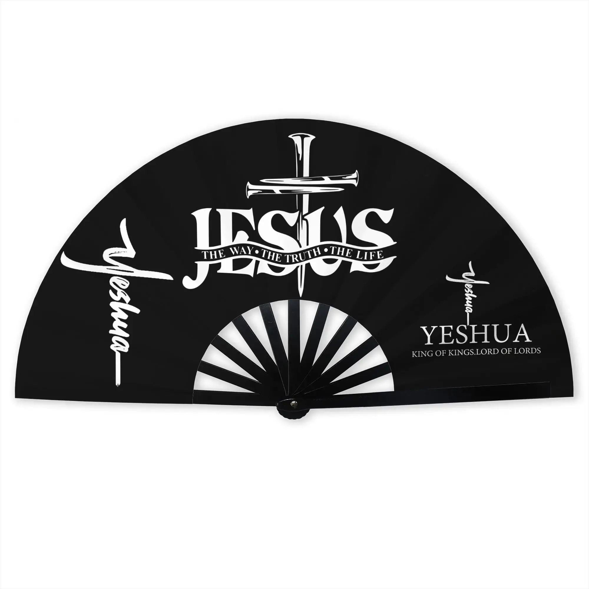 Jesus The Way The Truth The Life Portable Pocket Fan Travel Religion Cross Christian Faith Folding Fan  Cooling Handheld Fans