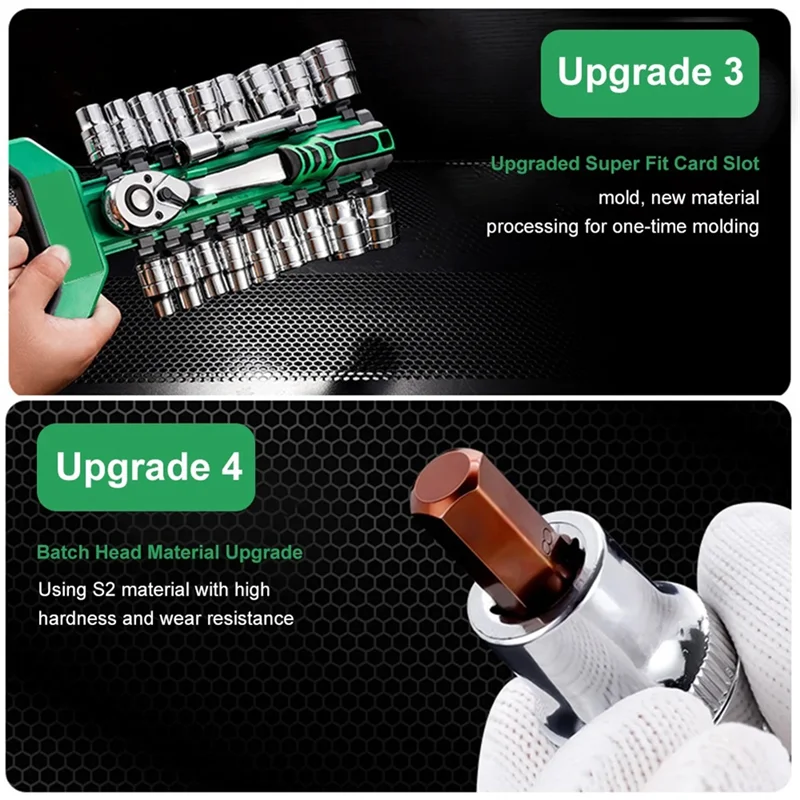 

【A87T】Auto Repair Spanner 21Pcs Socket Sleeve Wrench Set Car Repair Tool Hand Tools Key Set Wrench Ratchet Wrench Set 3/8