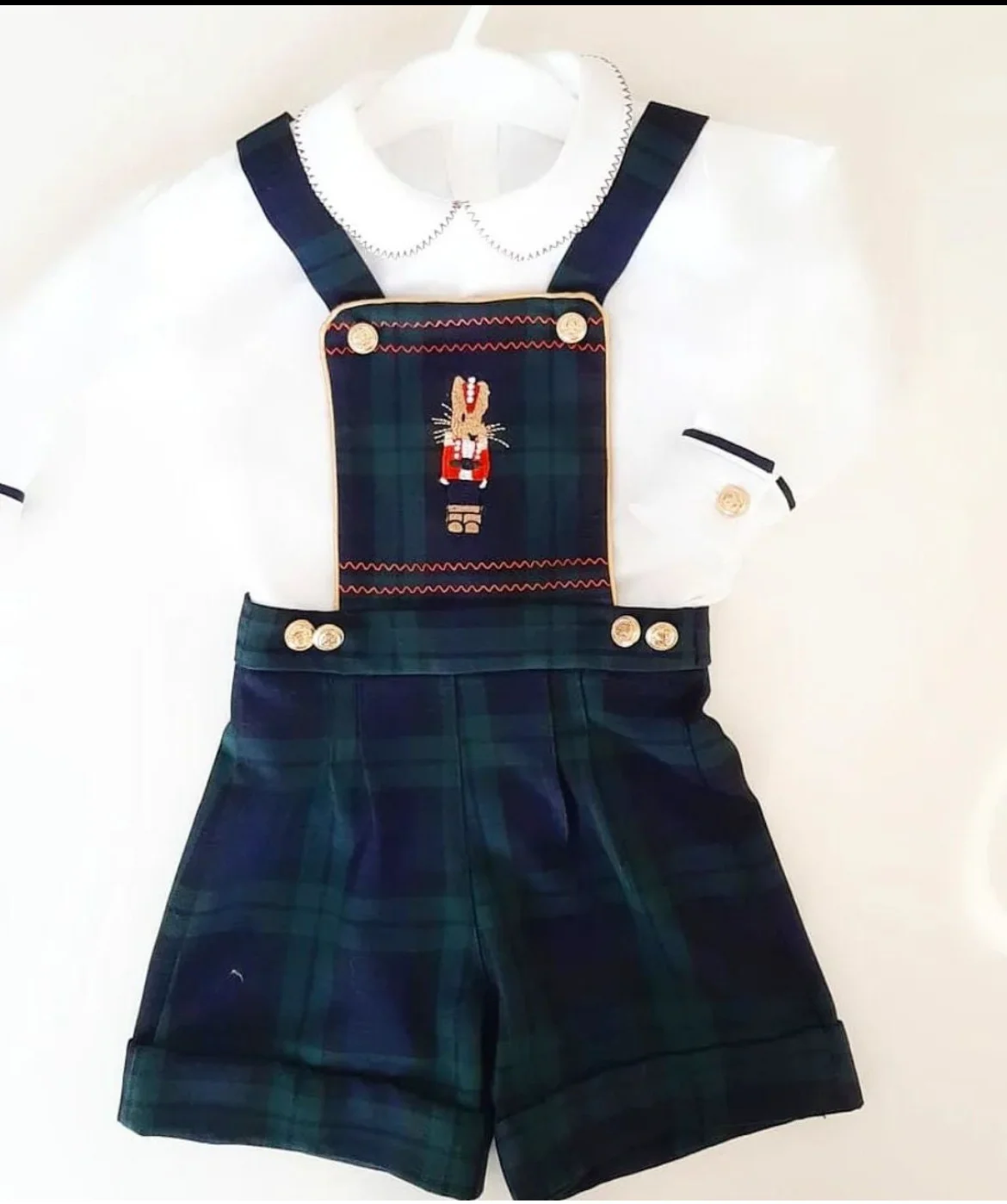 Baby Boy Set Autumn Navy Blue Velvet Rabbit Embroidery Vintage for Eid Causal Birthday Photography