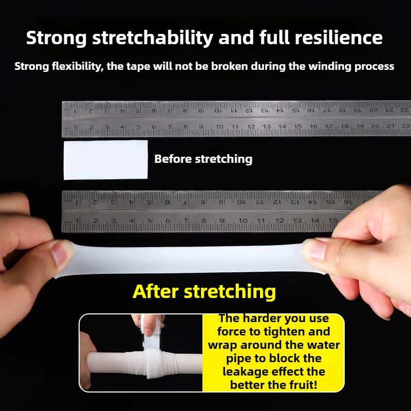 Nastro adesivo in silicone resistente alle alte temperature da 1,5/3 m per la riparazione di condutture dell'acqua Nastro isolante in silicone per riparazioni impermeabili