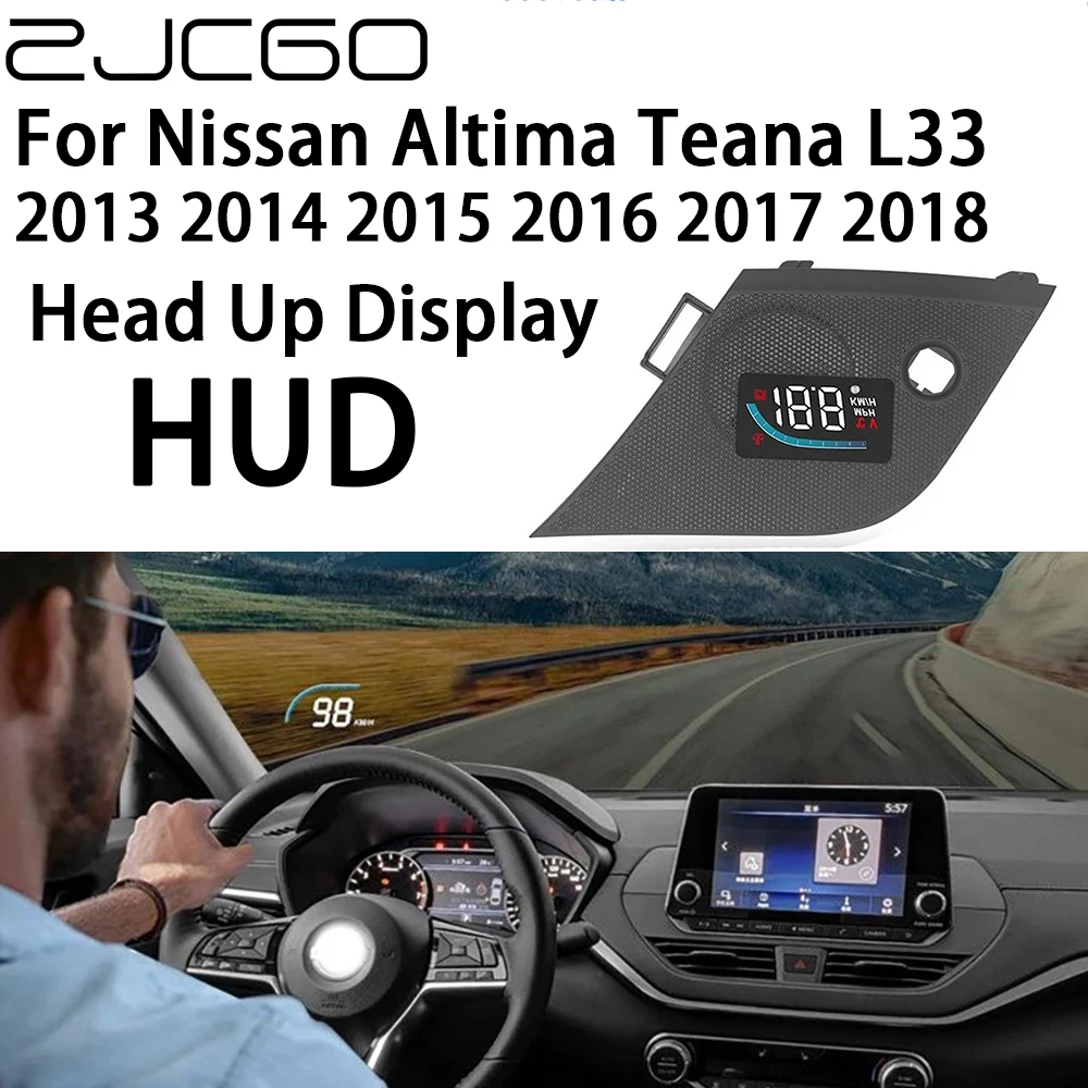 

ZJCGO Auto HUD Display Car Projector Alarm Head Up Display Speedometer Windshield for Nissan Altima Teana L33 2013~2018