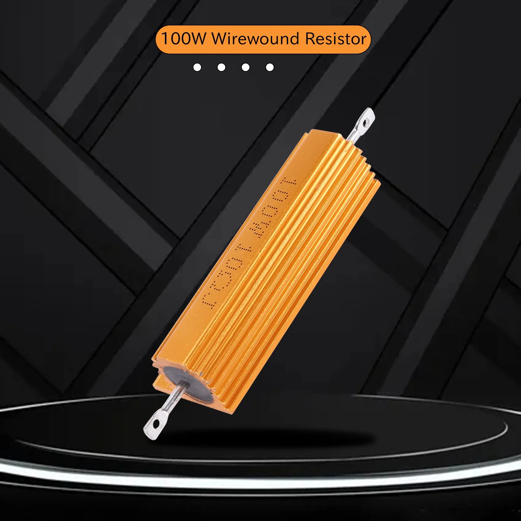 ABNQ Gold Aluminum Clad Power Resistor Resistance 100W, 10 Ohm 10R