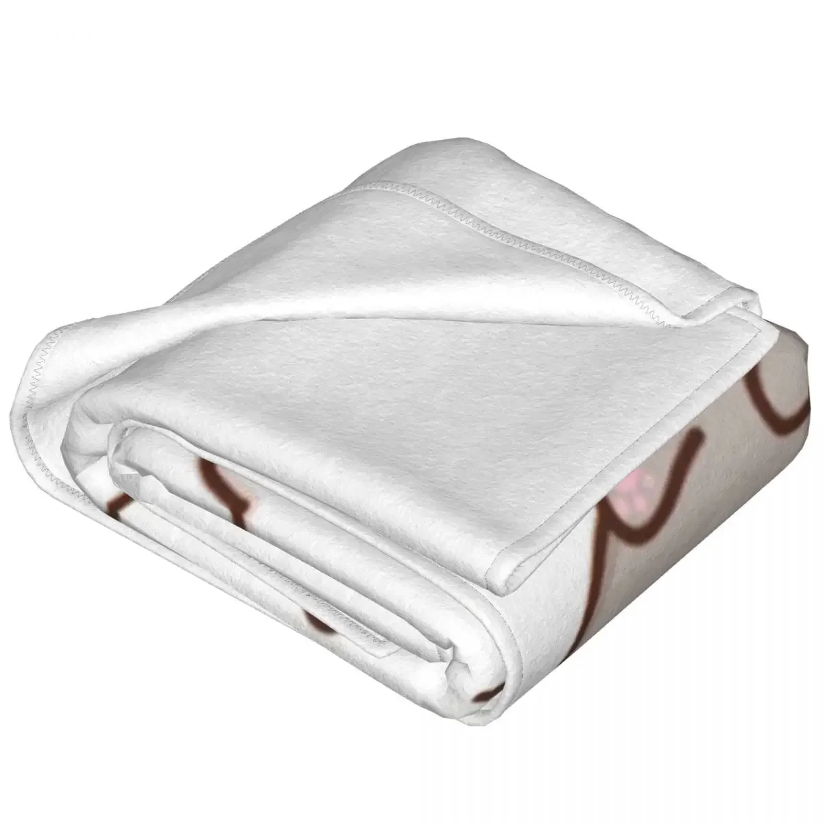 Mochi Peach And Goma Super Warm Blanket Cat Love Heart Travelling Bedding Throws Winter Print  Flannel Bedspread Sofa Bed Cover