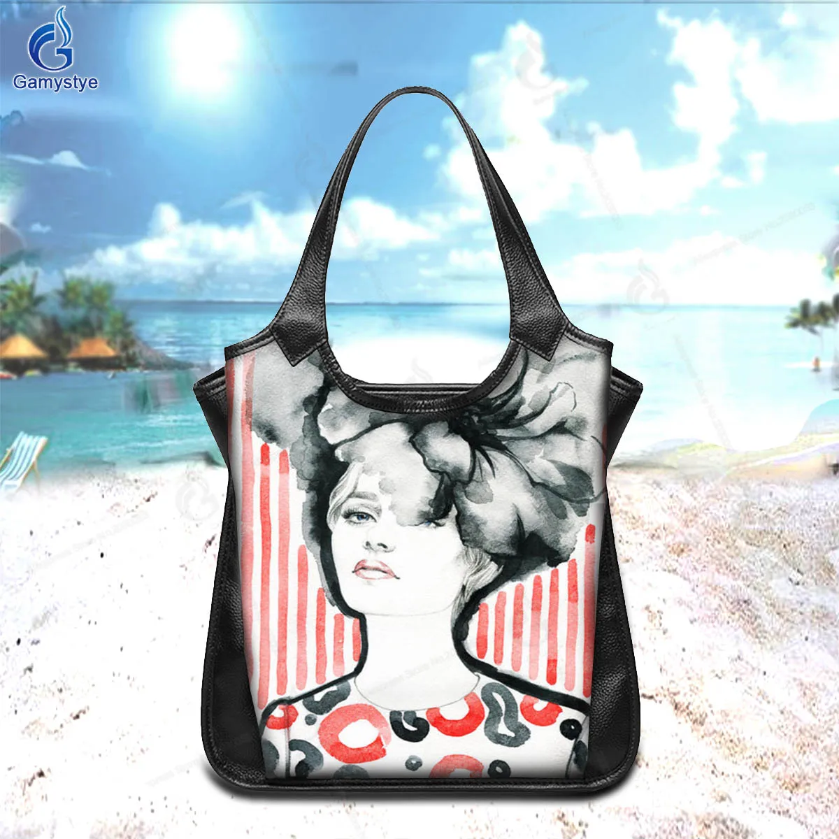 

Gamystye Personalizar bolso Art Hand Painted Doodle Stripes Girl Bags Real Togo Cowskin Women Bags Messenger Crossbody Handbags