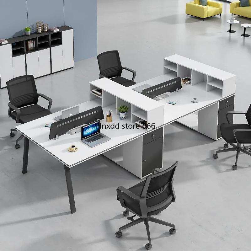 Simple Modern Staff Desk Combination Workstation Office Desk and Chair