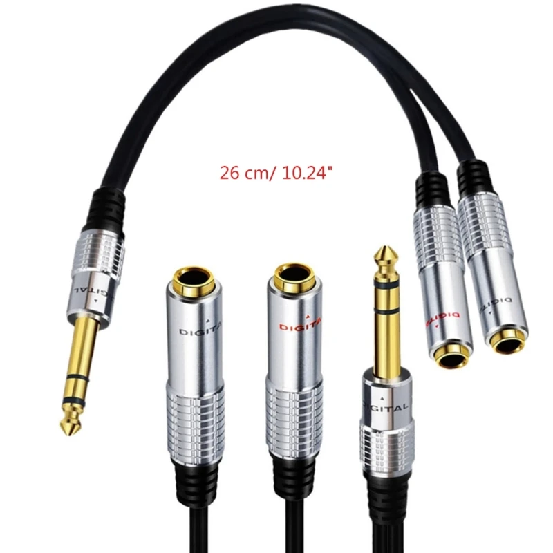 6.35mm 1/4 inch TRS Stereo to Dual 1/4 inch TS-Mono Y-Splitter Cable