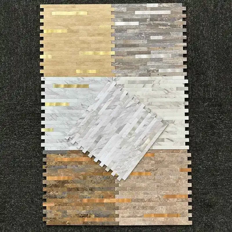

4pcs/lot Mosaic Wall Tile Peel And Stick Self Adhesive Waterproof Aluminum composite rectangle Kitchen Bath Tile Backsplash 91