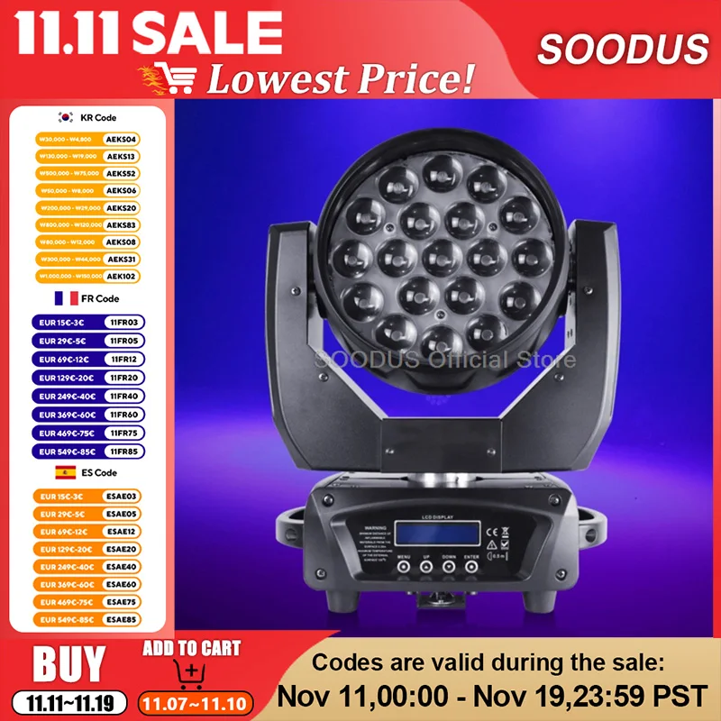 

Светодиодный светильник с подвижной головкой и эффектом масштабирования DMX512, цветные стробоскопы, прожектор с управлением звуком для свадебного шоу, DJ, сцены, КТВ