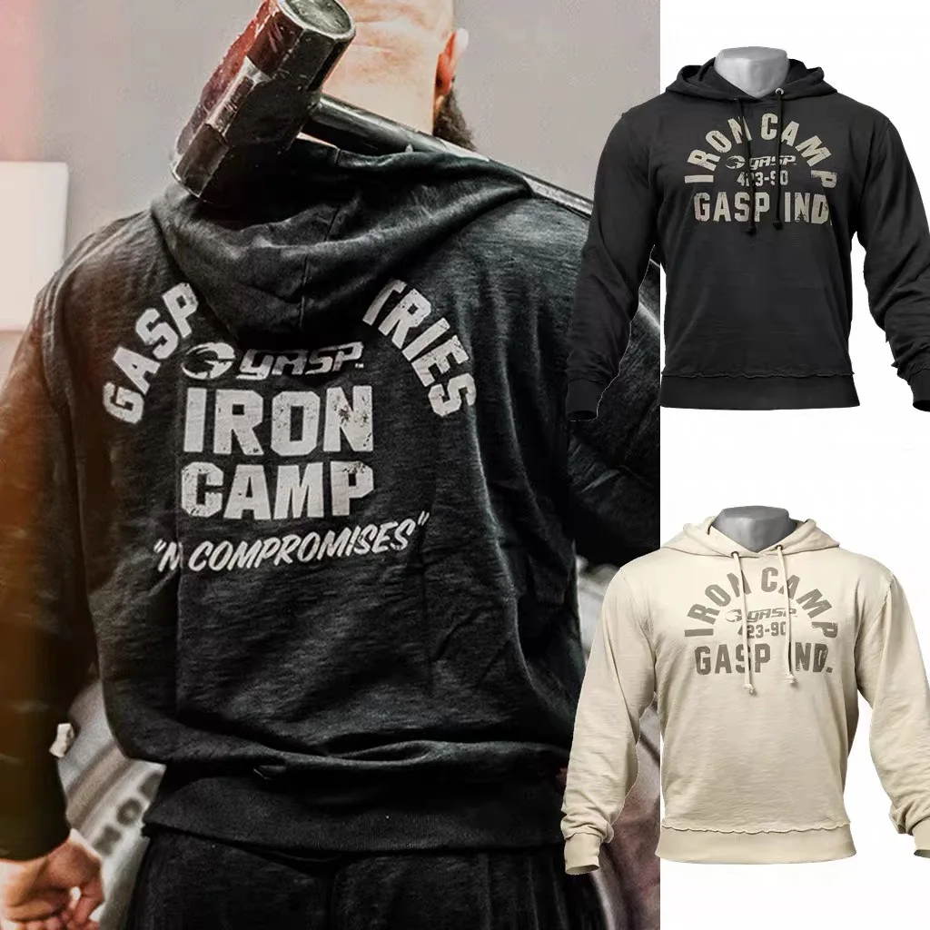 

American Sle Heavyweight Hoodie Bamboo Cotton Loose Fit Overhead Waed Breathable Warm Men's Sweatirt Casual Wear