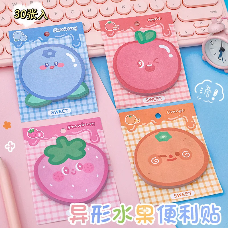 1PC Cartoon Fruit Sticky Notes Adhesive Cute Kawaii student Notes Notepad Memo Pad Office School Supplies Stationery Sticker