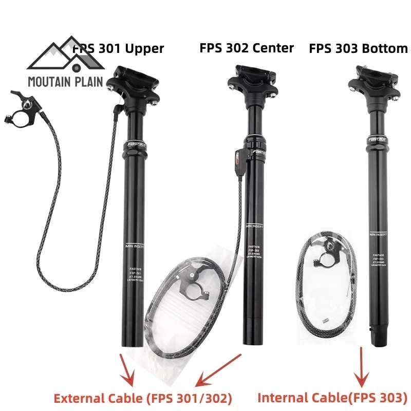 Internal Routing External Cable Height Adjustable Seatpost 27.2/30.9/31.6mm MTB Dropper Shock Absorption Bike Seat Post