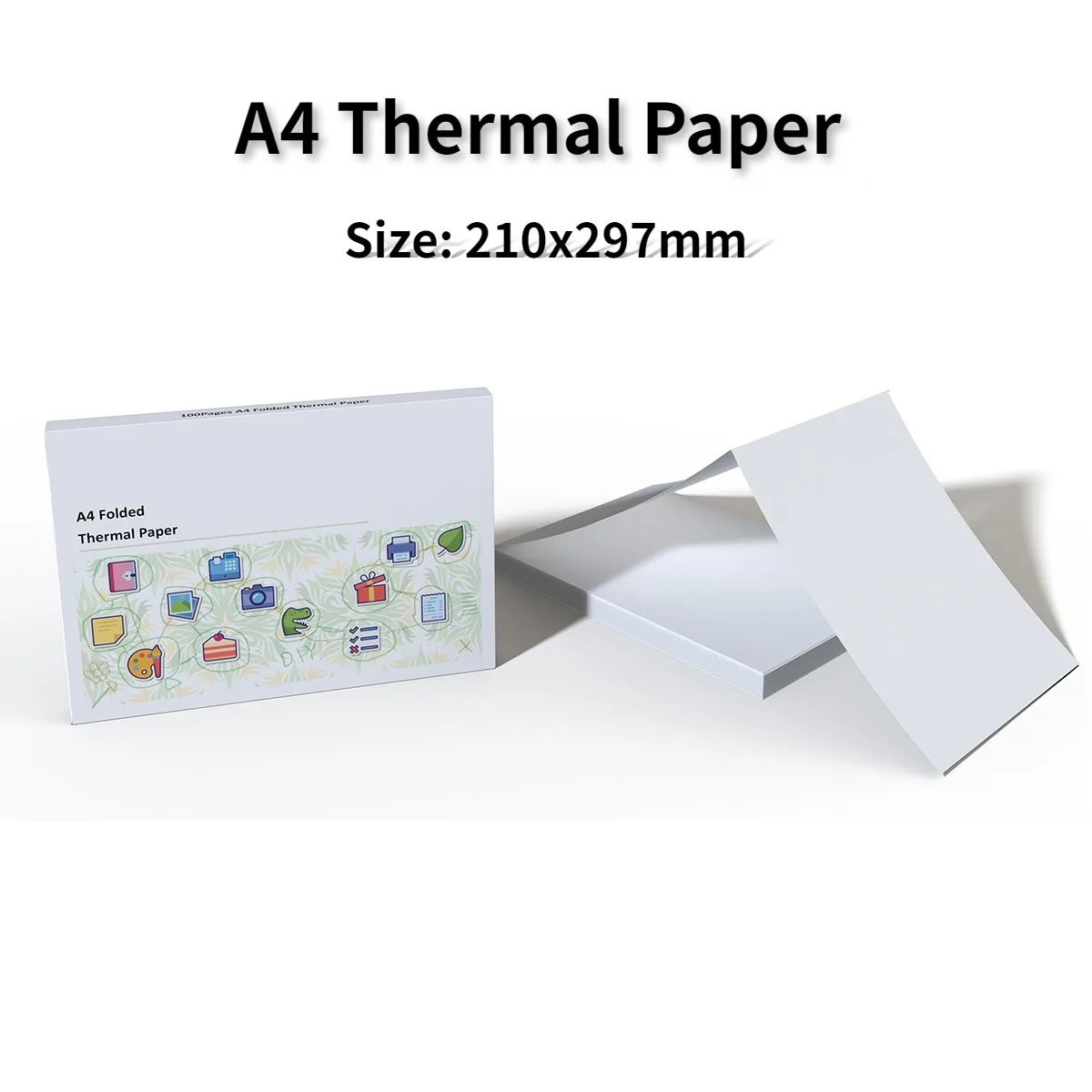 A4 Printers Long Time Quick Dry and Storage Continuous Thermal Paper 100 Sheets Folded Thermal Paper For Photo Picture PDF Print