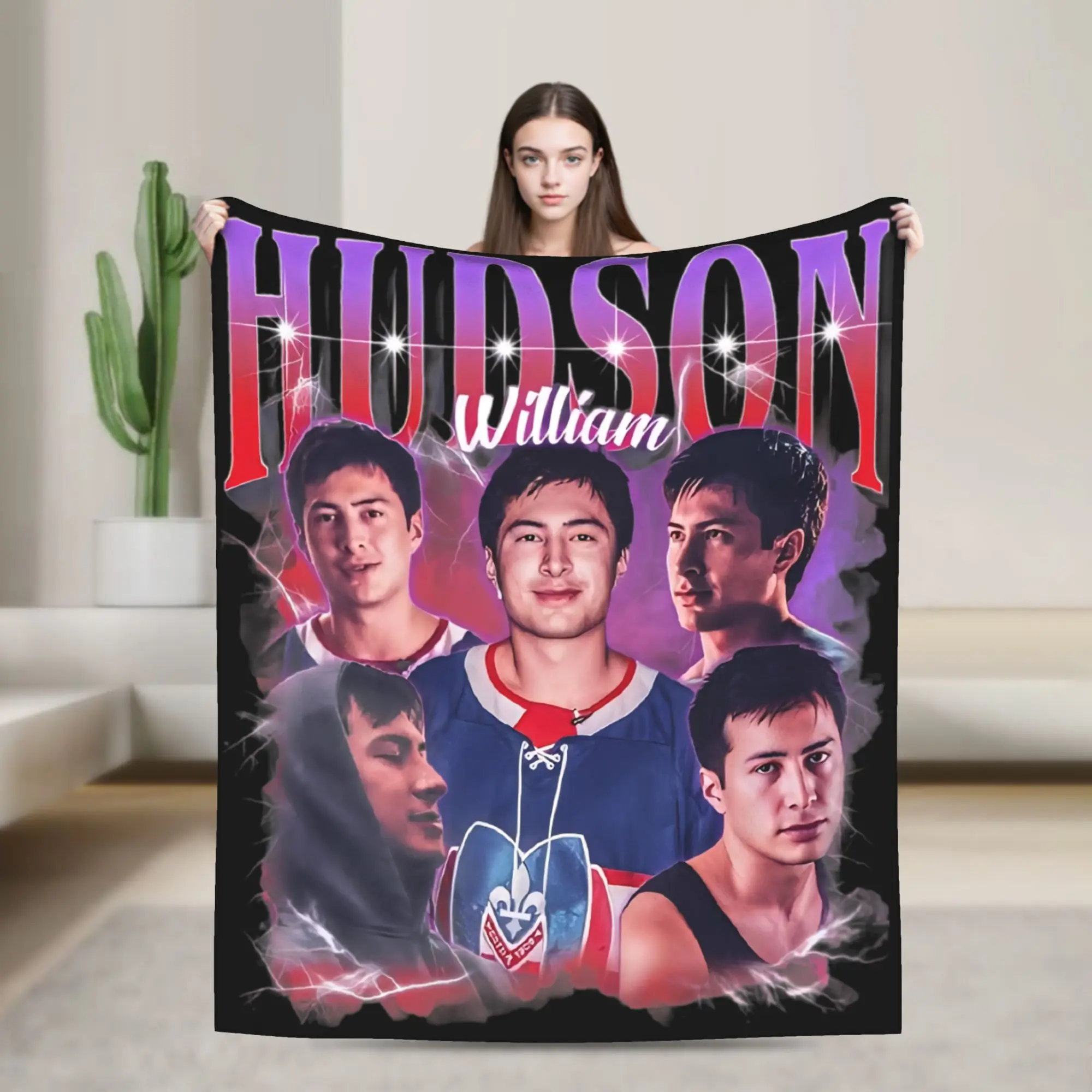 

Hudsons William Hockey Blanket Heated Rivalry Flannel Throw Blanket Bed Sofa Portable Soft Warm Bedsprea