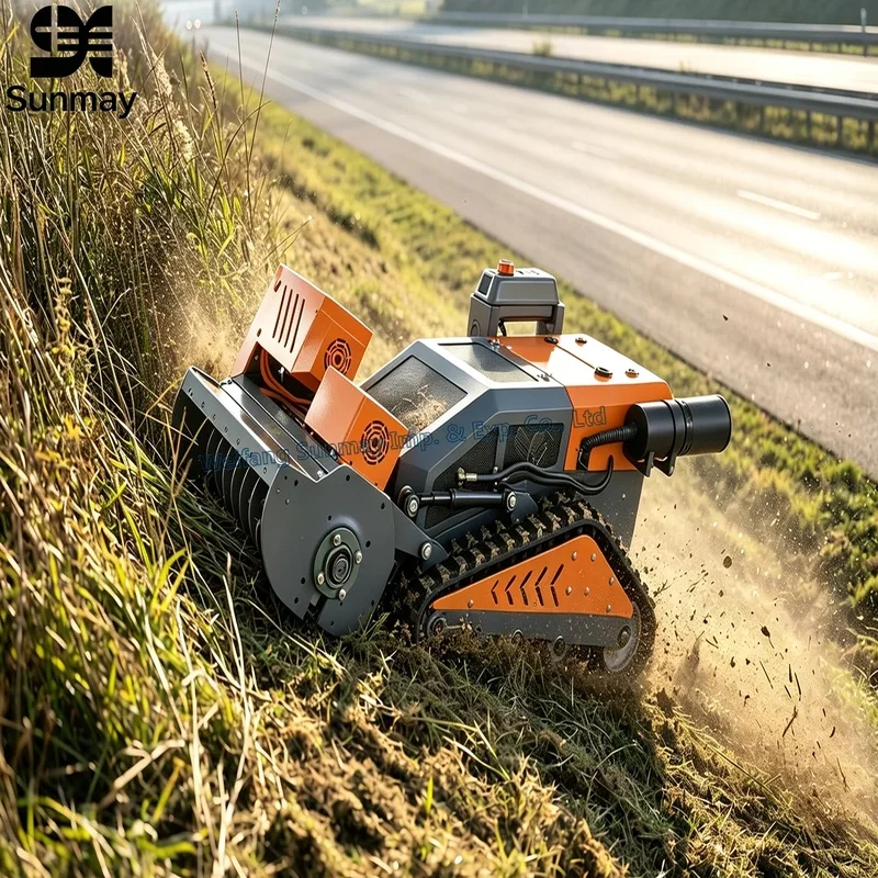 Best Selling CE EPA Cordless Industrial Grade Flail Mower Farm Remote Control Crawler Orchard All Terrain Powerful Motor Grass