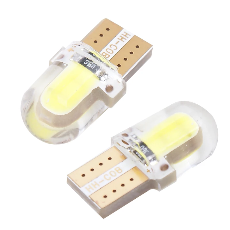 

2pcs silica gel bulb t10 led w5w Wedge Clearance Lamp Parking Light Reading Dome Light Corner light COB Car number plate light