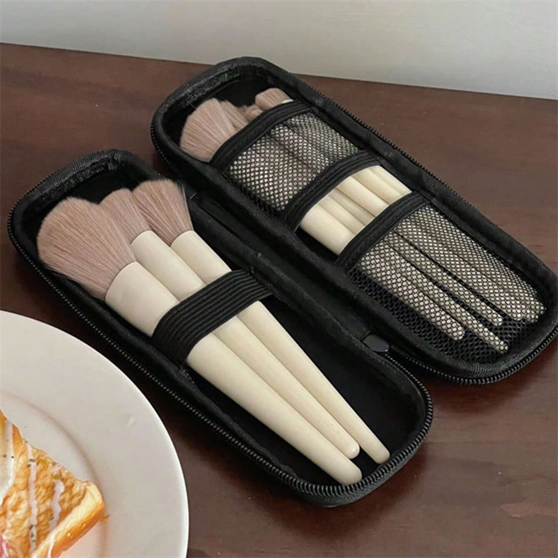 Multifunctional Makeup Brush Storage Bag Portable Travel Organizer Mesh Cosmetic Pouch Wash Storage Lightweight Beauty Tools