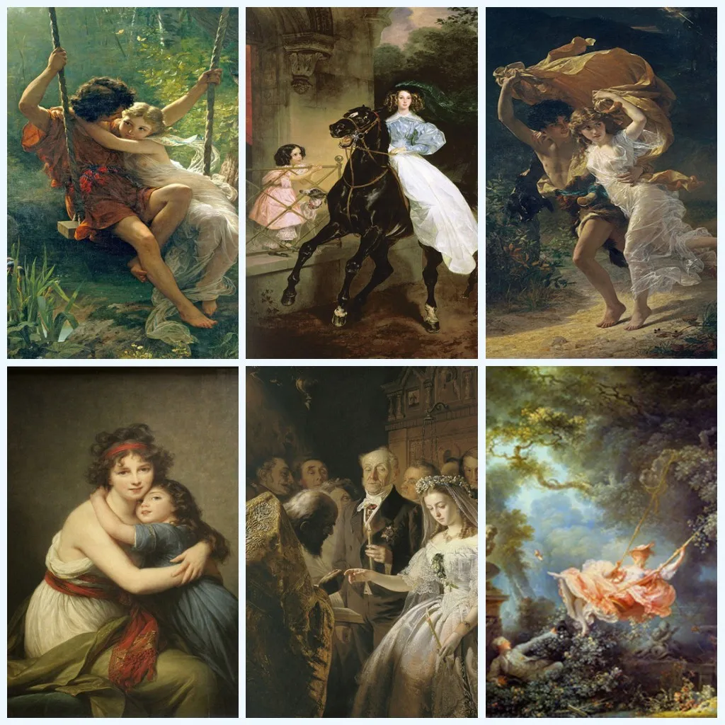 

France Painter Pierre Auguste Cot's Springtime Posters Print on Canvas Wall Art Canvas Famous Painting for Living Room Decor