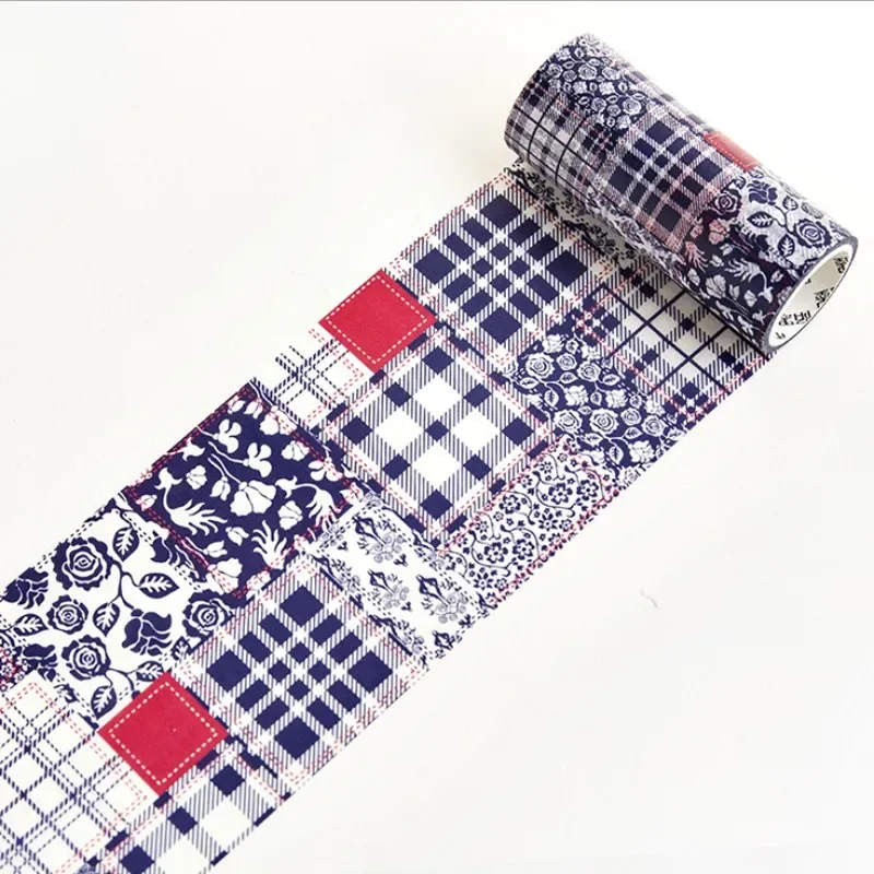 1 Rolle Dekoration Collage Serie Handkonto Retro Gitterband Holz DIY Dekoration Aufkleber 5M