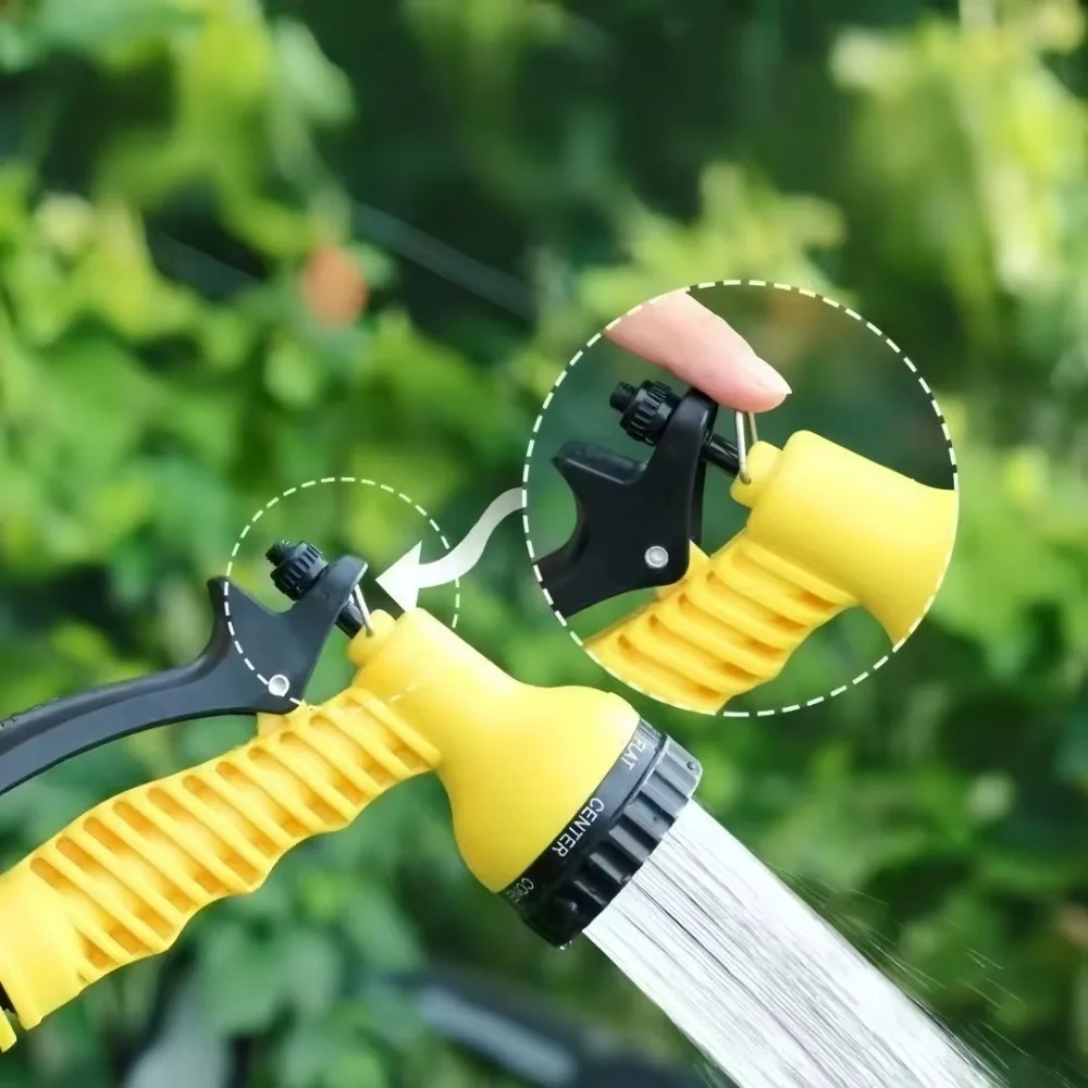 7 Pattern High Pressure Garden Hose Nozzle, Handheld Water Spray Gun with Ergonomic Grip for Watering, Cleaning & Car Wash