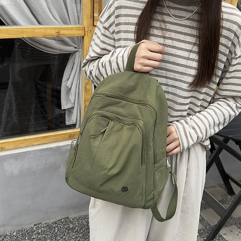 

2025 Spring and Summer New Simple All-match Backpack Korean Style Outdoor Leisure Travel Backpack Student Class Schoolbag