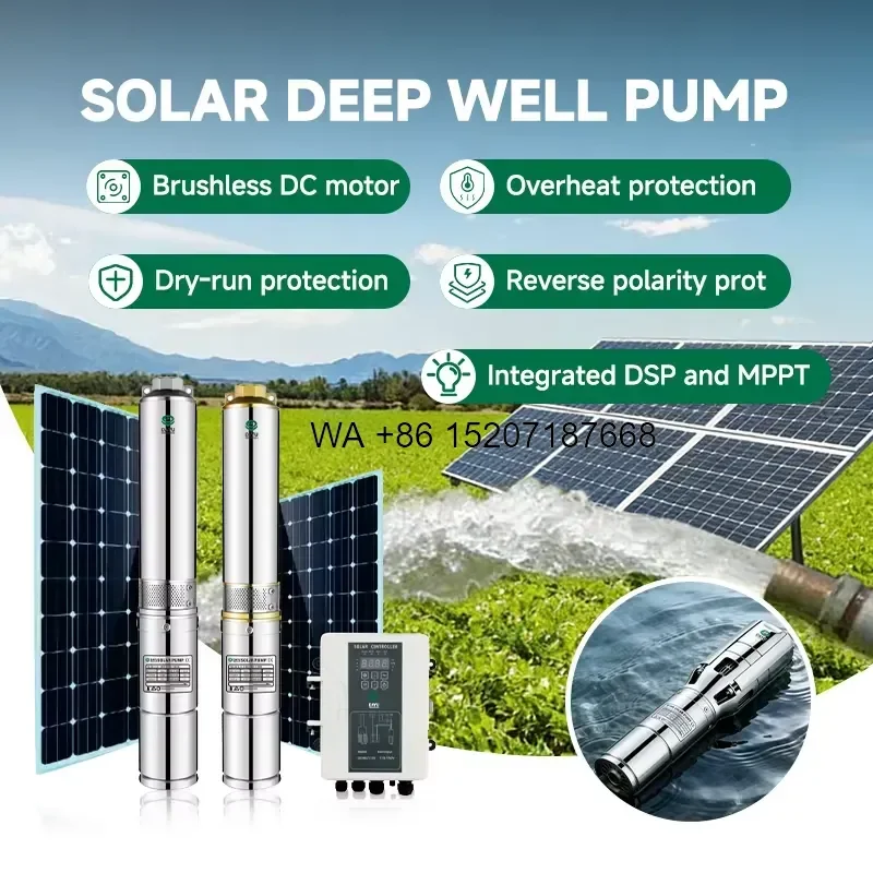 Wmwmnu for DAYU 200-1500W DC Plastic Impeller Solar Irrigation Deep Well Pump Integrated DSP MPPT Temperature Protection