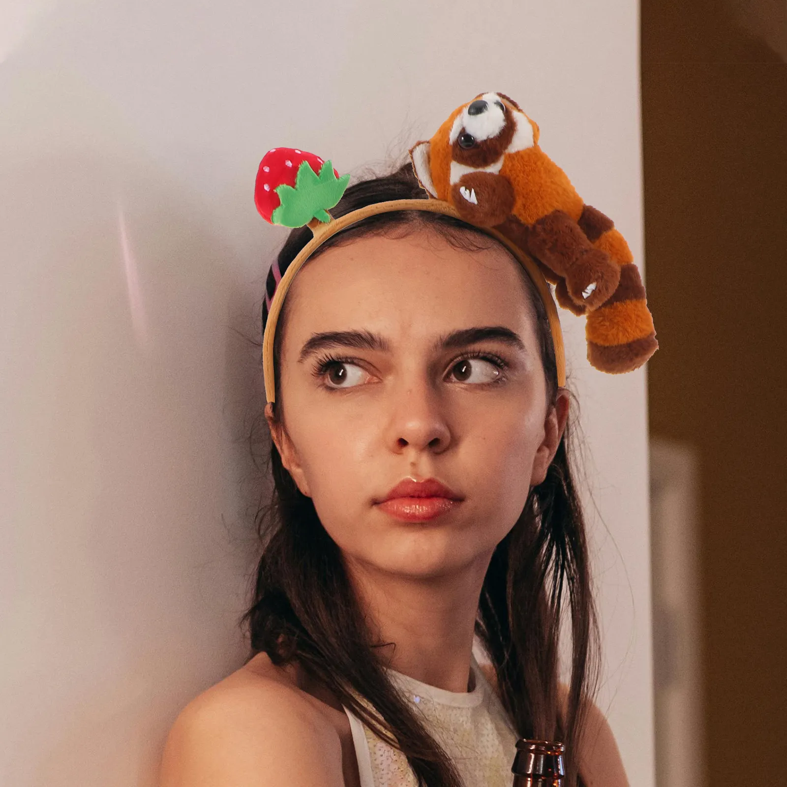 Raccoon Headband Cute Animal Cartoon Headdress Washing Face Spa Makeup Hairband Party Favors Cosplay Hairband Women Girls