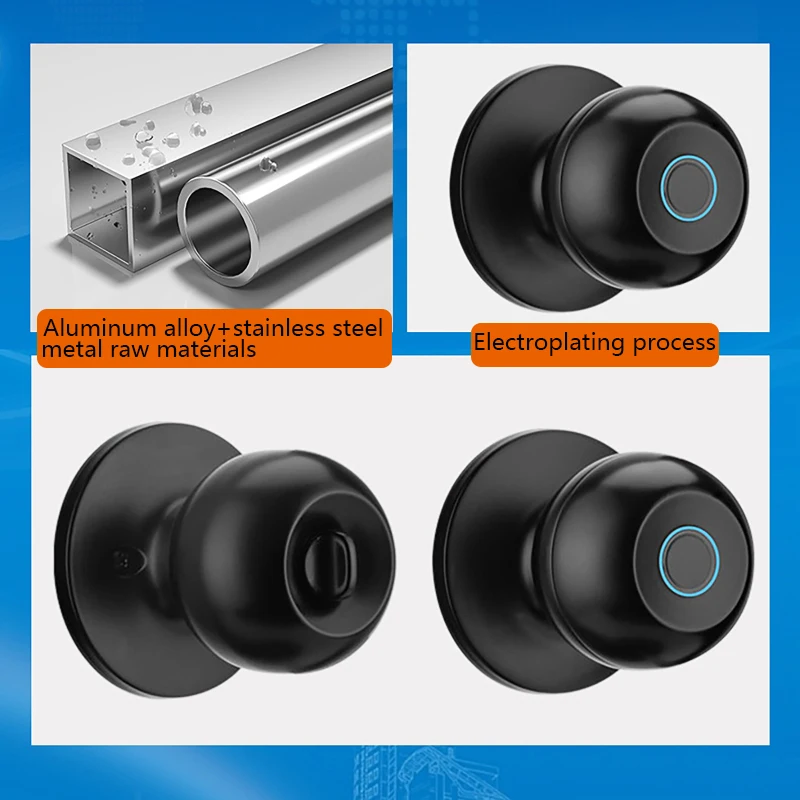 สมาร์ทบอลล็อค ล็อคประตูด้วยลายนิ้วมือ ปลดล็อคด้วยแอพพลิเคชั่น บลูทูธ สำหรับประตูไม้ในอพาร์ทเมนต์ สำนักงาน และห้องพัก