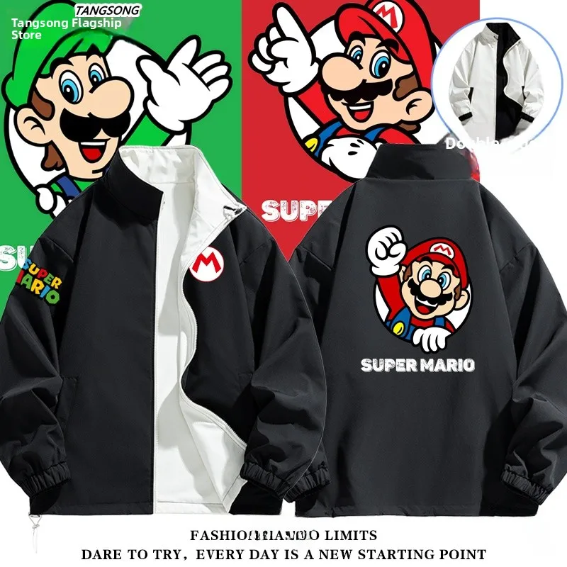 

Куртка Brothers Nintendo Double-Sided Wear Jaet ex Trendy Brand, повседневная, свободного кроя, на молнии, ветрозащитная