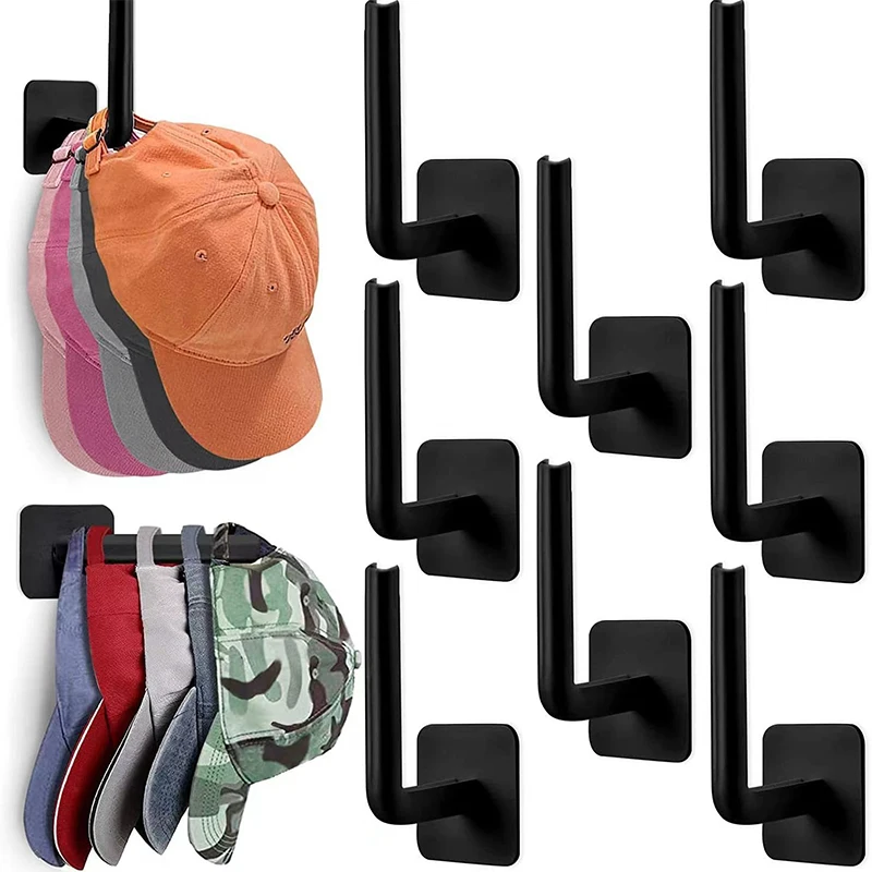 2/4/6Pcs Cap Holder Hat Rack For Baseball Caps Adhesive Hat Hooks For Wall Cap Hanger Storage No Drilling Hat Display Organizer