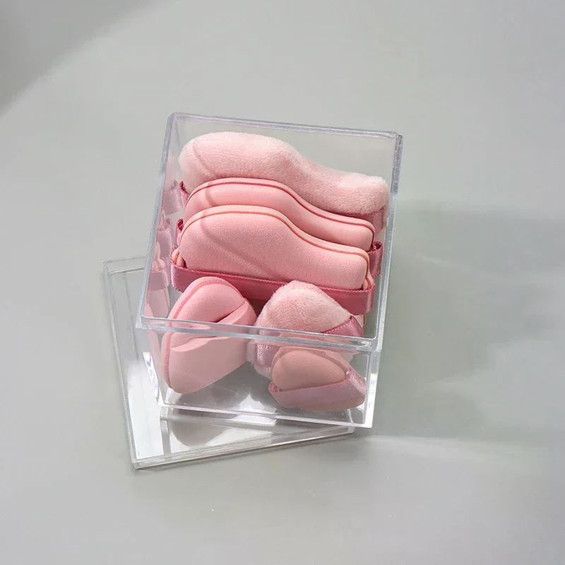 6 قطعة/المجموعة الوردي مسحوق نفخة البسيطة الإبهام مسحوق نفخة المخفي أحمر الخدود ماكياج جاف ورطب لينة الجلد ودية يتدفقون وسادة هوائية