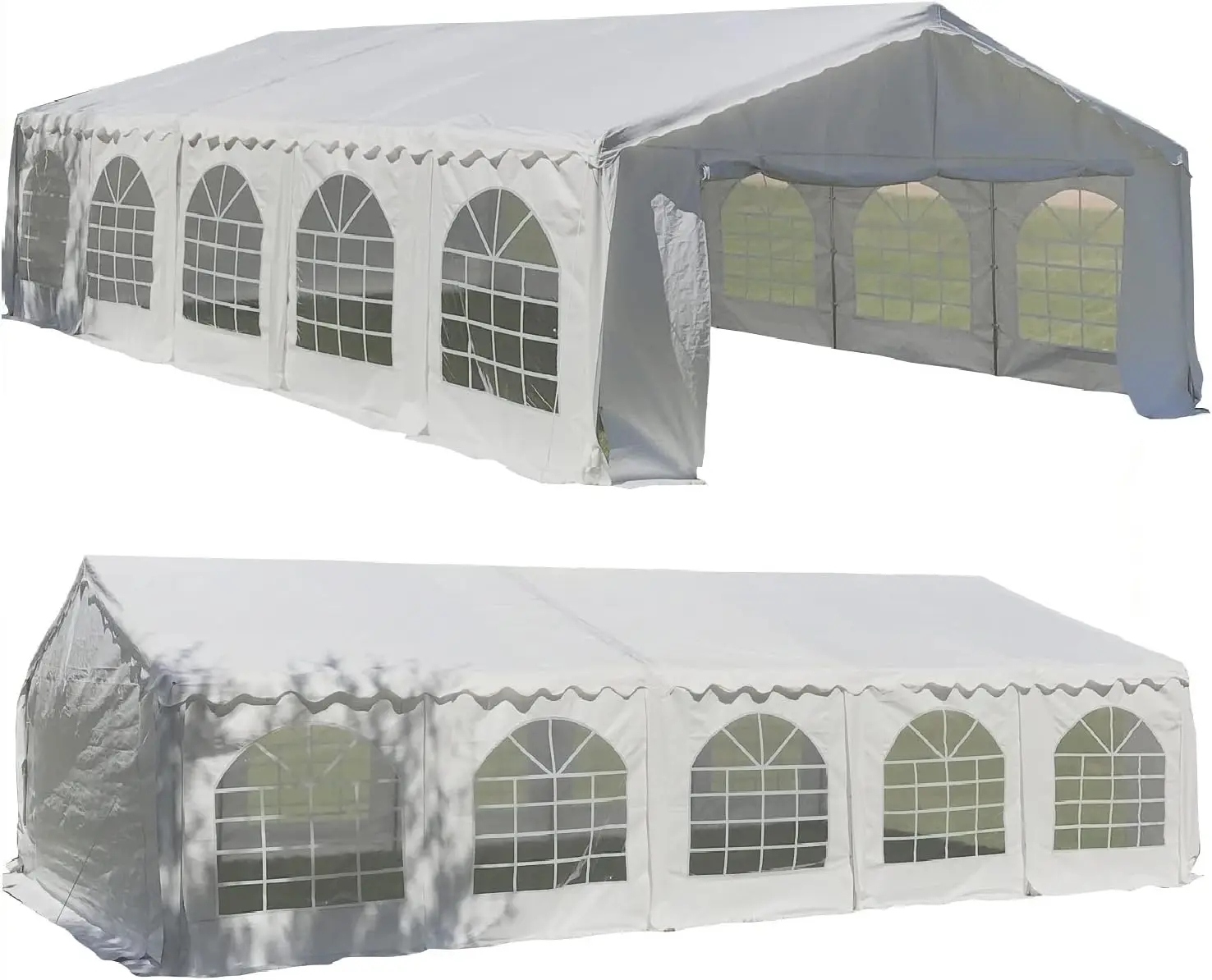 32'x20' Budget PE Tents for Parties Large Outdoor Canopy Big Wedding Party Event Tent with Waterproof Top Removable Sidewalls