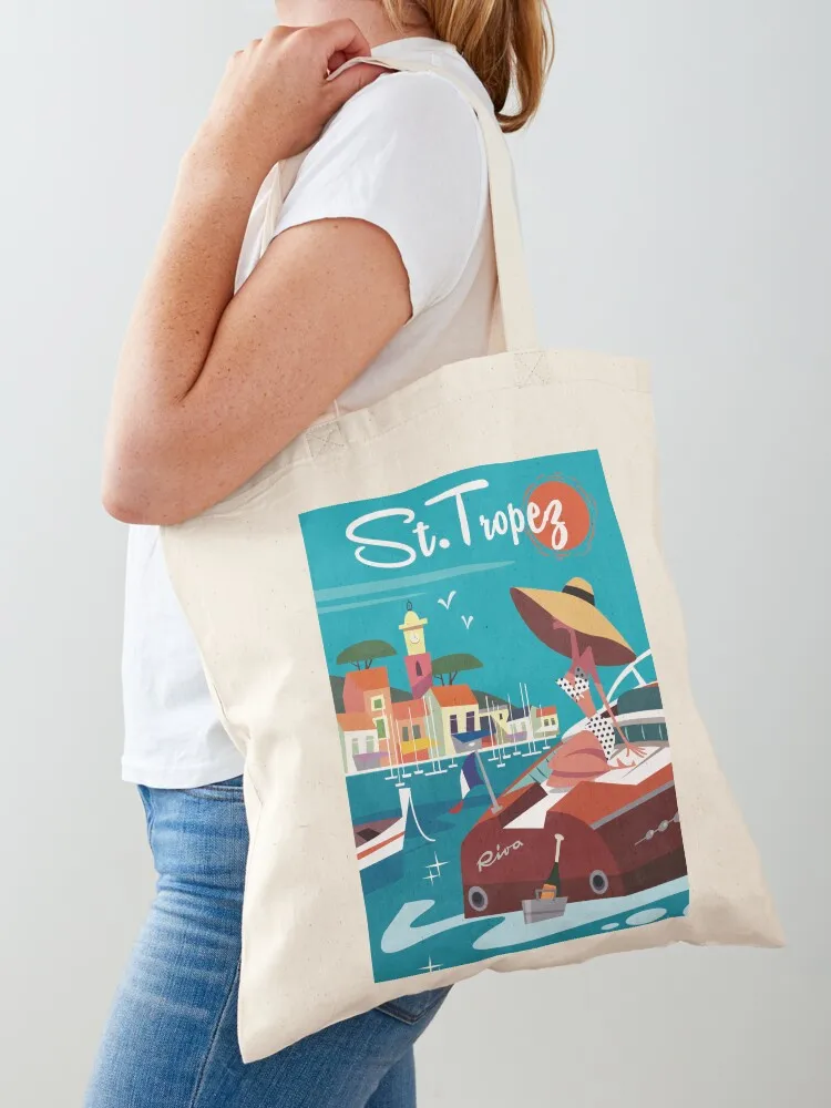 

Saint Tropez poster Tote Bag women bag Women's handbag Women's tote bag Lady bags