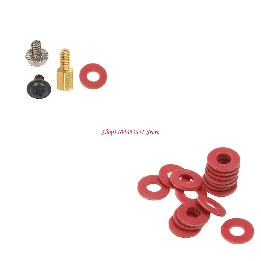 

Red Steel Paper Fiber Flat Washers Kit Fiber Motherboard Insulating Washers Spacer Red Pack of 100