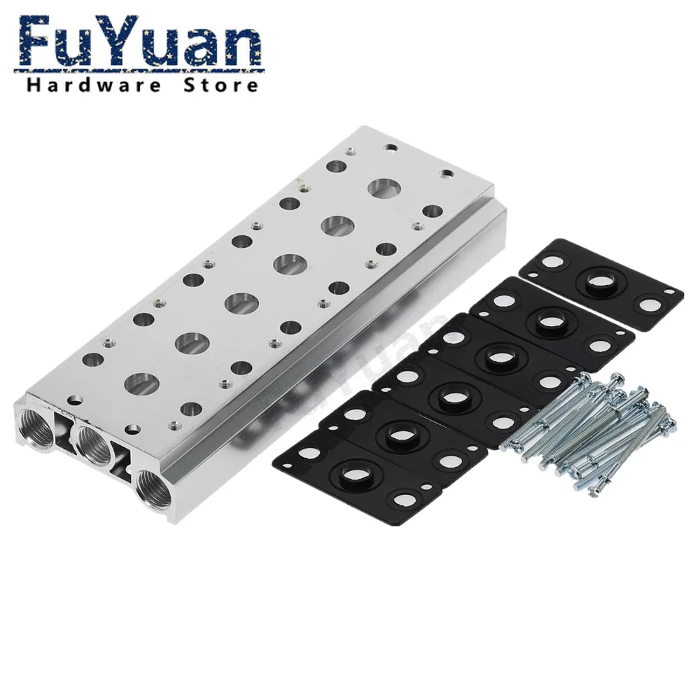 4v210-08 4V230 4v220 1/4 "صمامات مشعب عادم الهواء 200M-2F/3F/4F/5F/6F/7F/8F لوحة صمام الملف اللولبي بقاعدة هوائية