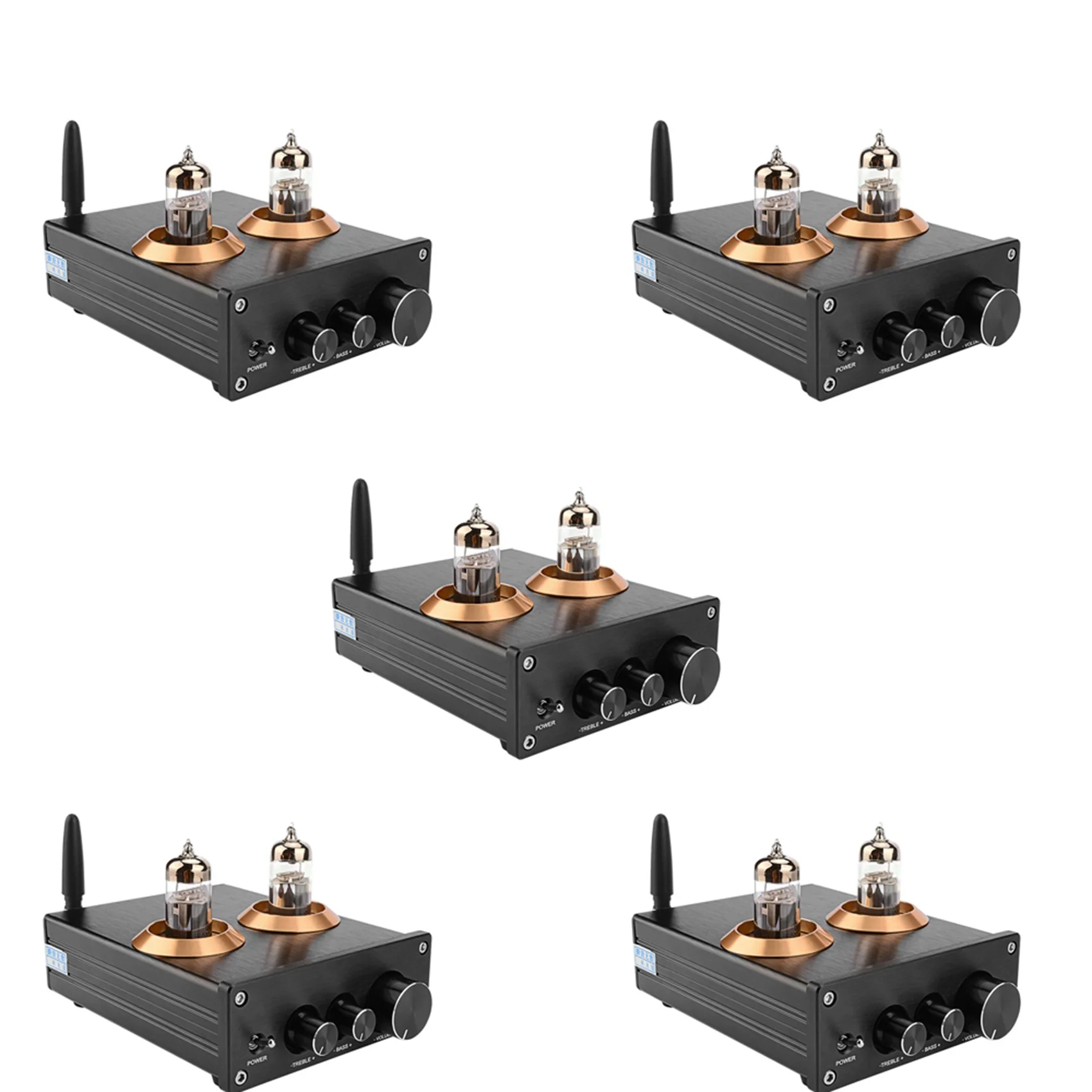 

5X Buffer HiFi 6J5 Bluetooth 4.2 Tube Preamp Amplifier Stereo Preamplifier with Treble Bass Tone Ajustment(Black)