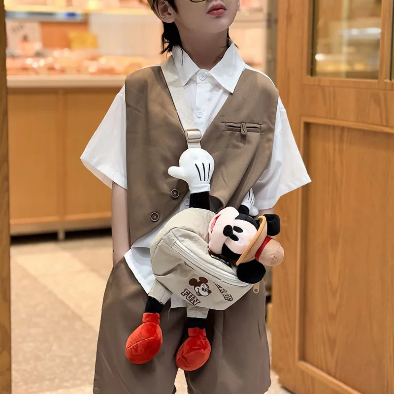   Disney New Cartoon Mickey High Quality Bag High-appearance-level Ins Style Cute Fashion Camping Crossbody Bags Travel Backpa