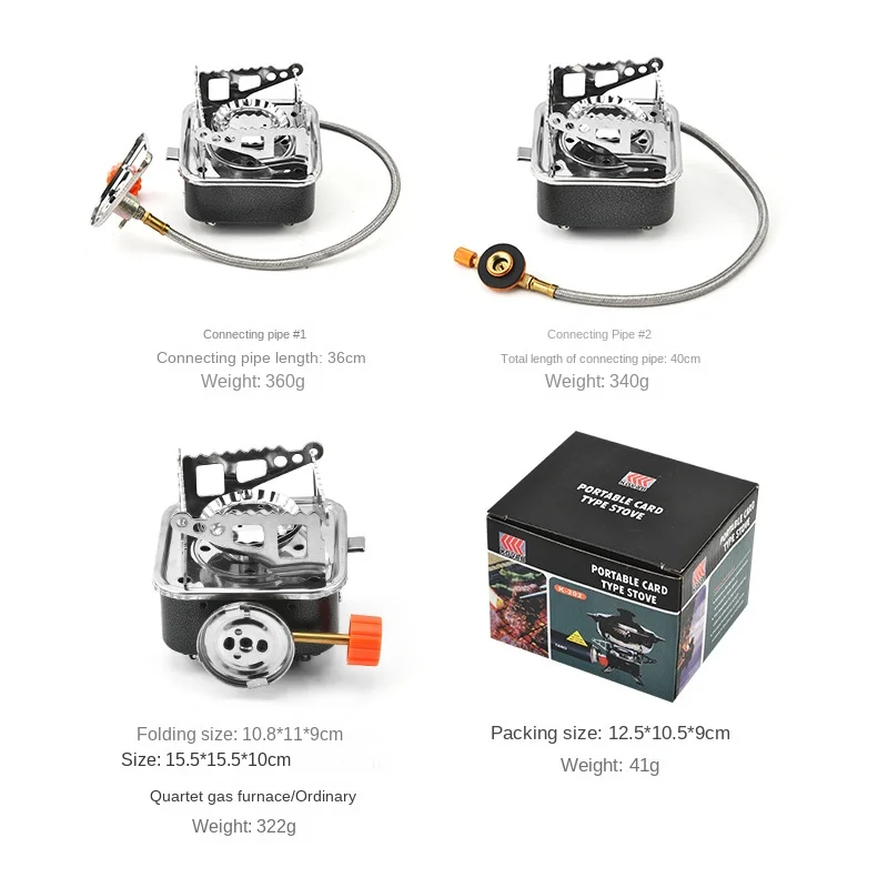 

Mini Portable Gas Stove for Camping Lightweight Outdoor Cooking Gear Compact Stove Top Backpacking Equipment for Hiking