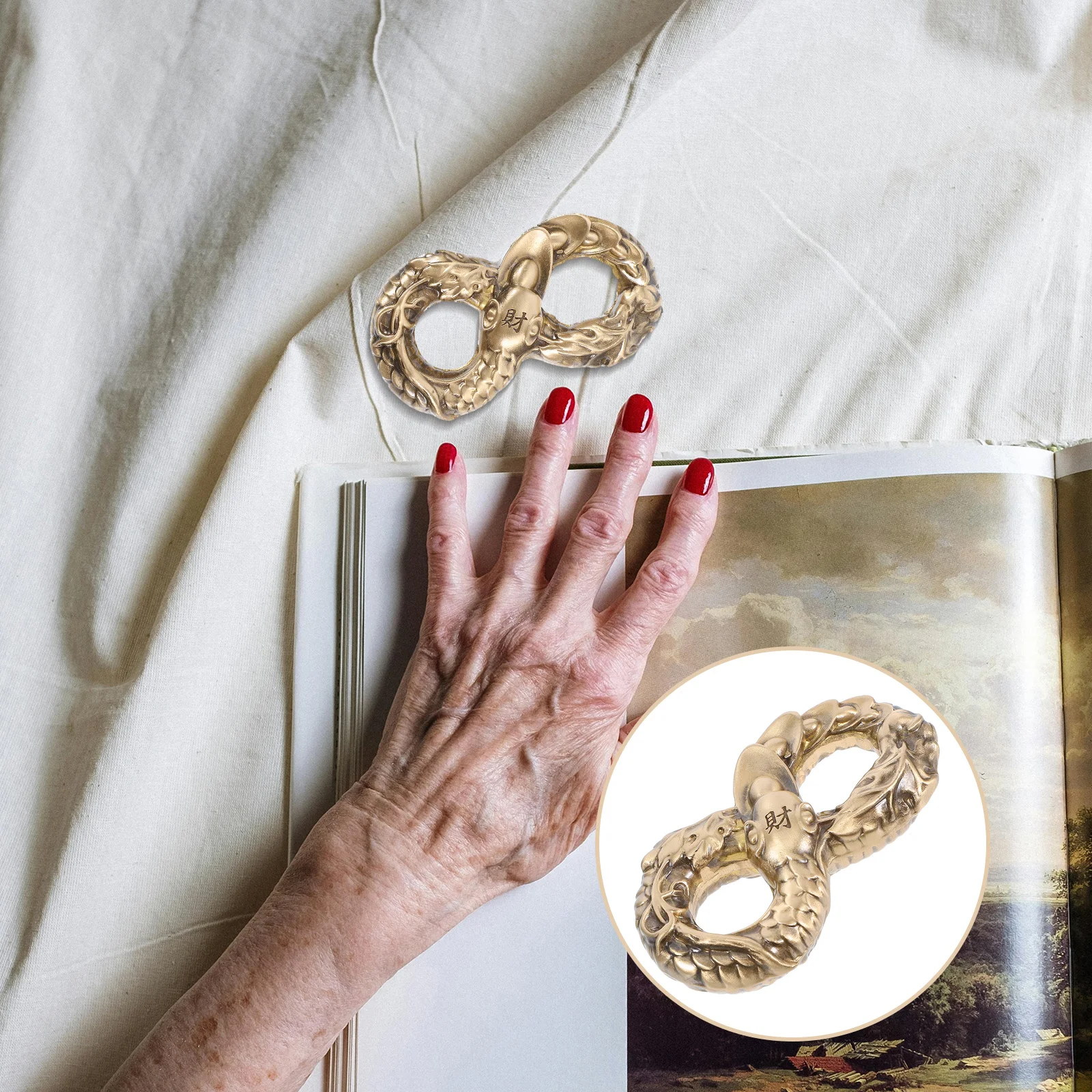 

Brass Handle Figurine Statue Copper Lucky Ornament Cute Articulated Desktop